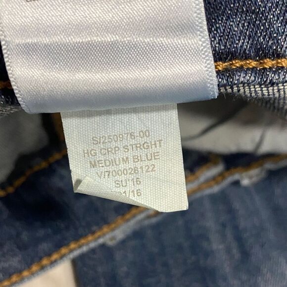 Banana Republic Premium Denim Straight Crop Jeans Size 28 Distressed Raw Hem - Picture 12 of 12